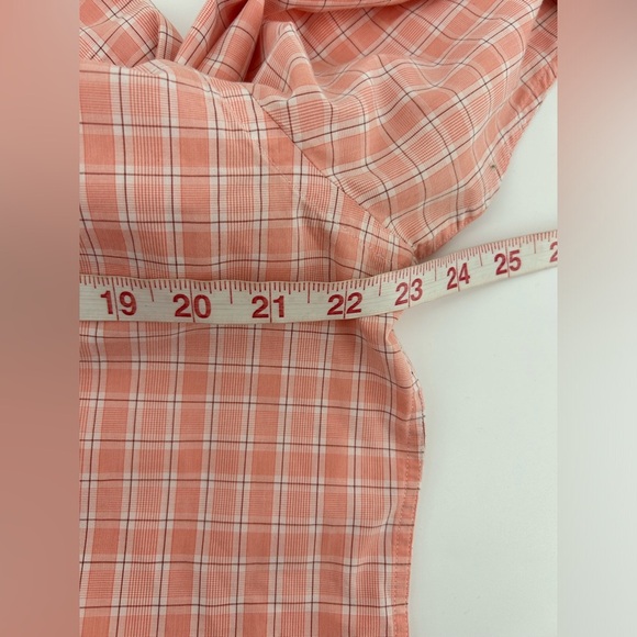 Hugo Boss Mens Paeton Long Sleeve Dress Shirt Orange Check Sharp Fit 17L 34/35 - Picture 8 of 11